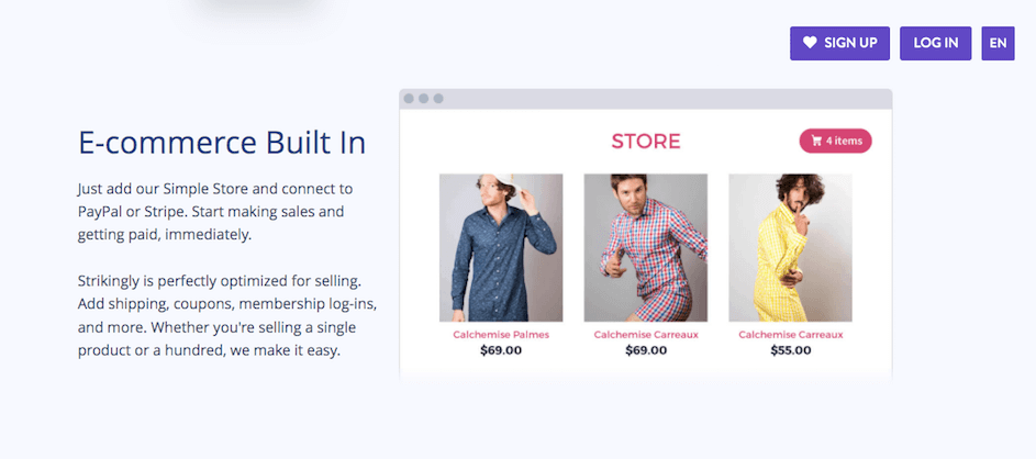 ecommerce store on Strikingly ecommerce store on Strikingly